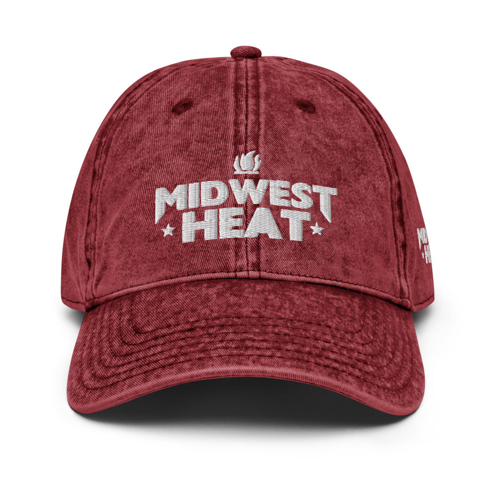 Midwest Heat - White Stitch Vintage Cotton Twill Cap