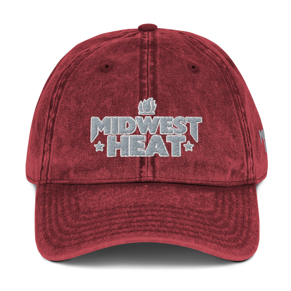 Midwest Heat - Gray Stitch Vintage Cotton Twill Cap