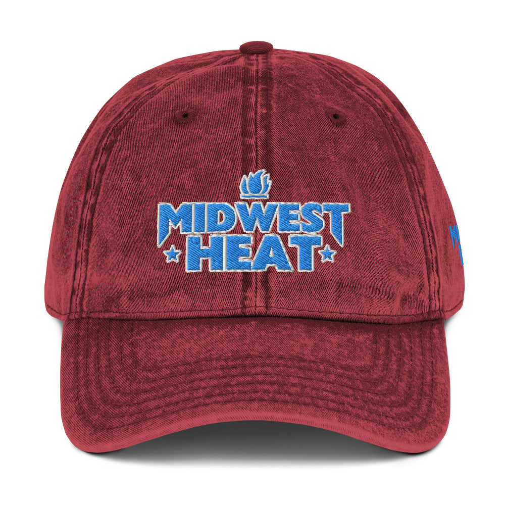 Midwest Heat - L Blue Berry Stitch Vintage Twill Cap