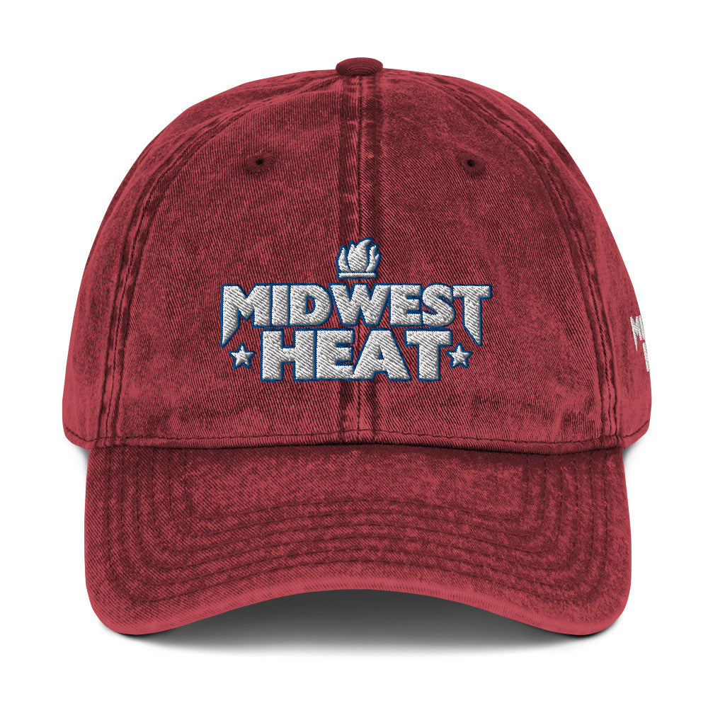 Midwest Heat Whit Blue Vintage Twill Cap