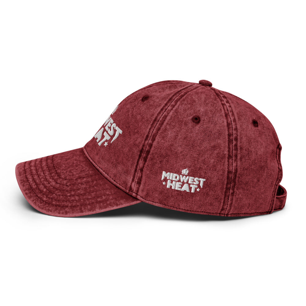 Midwest Heat - White Stitch Vintage Cotton Twill Cap