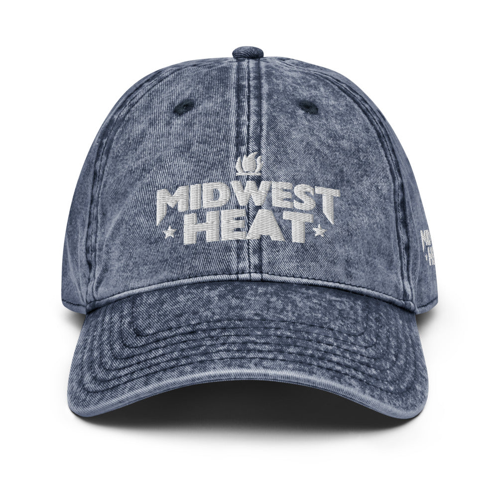 Midwest Heat - White Stitch Vintage Cotton Twill Cap
