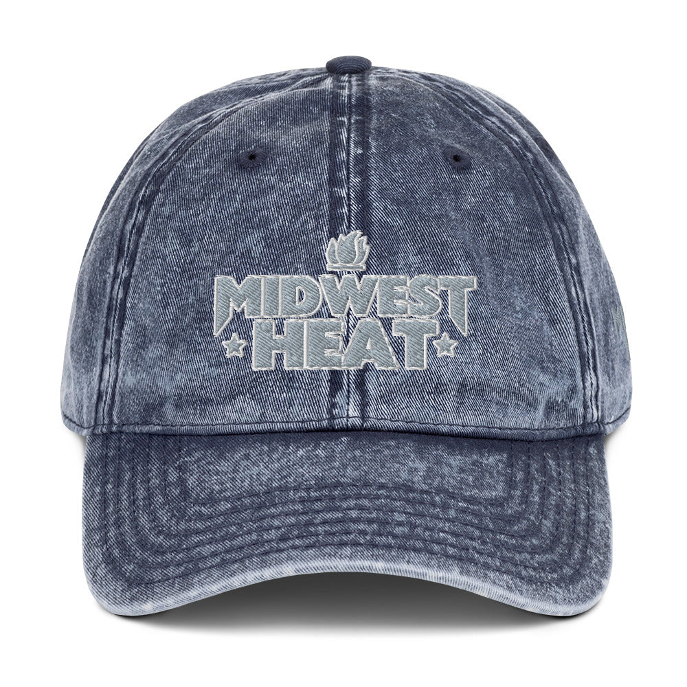 Midwest Heat - Gray Stitch Vintage Cotton Twill Cap