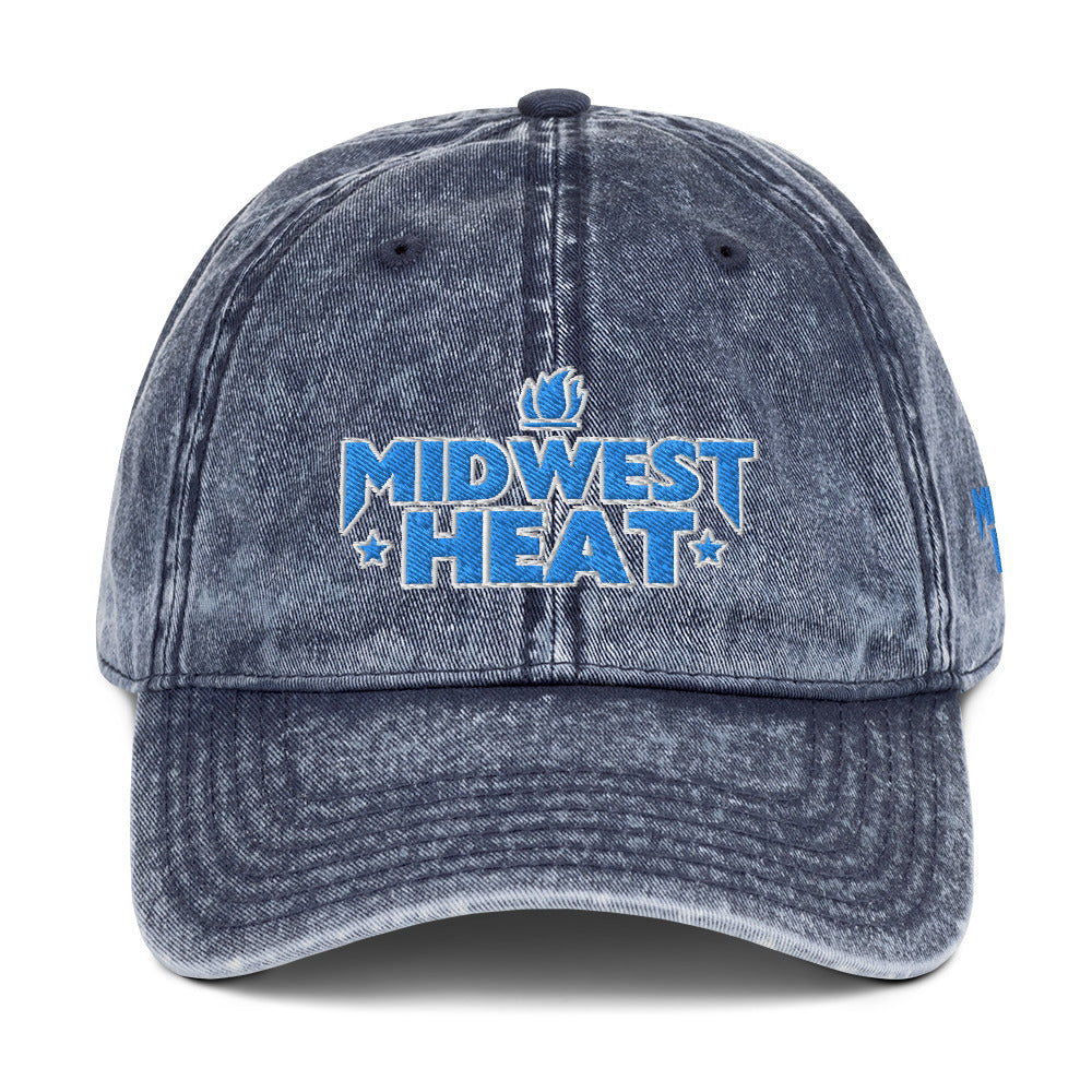 Midwest Heat - L Blue Berry Stitch Vintage Twill Cap