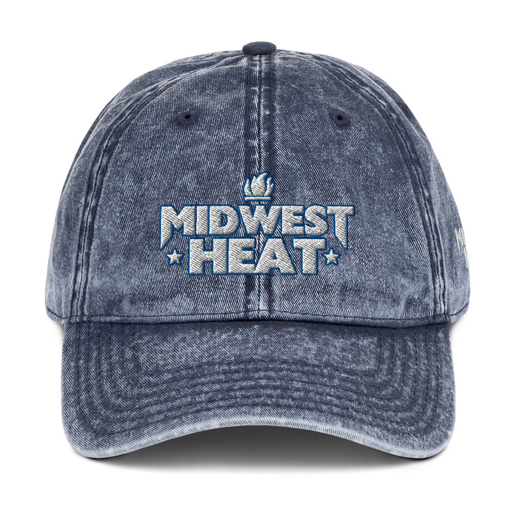 Midwest Heat Whit Blue Vintage Twill Cap
