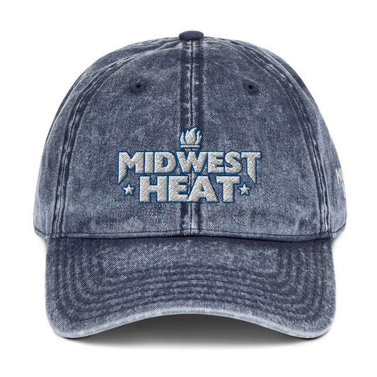 Midwest Heat Whit Blue Vintage Twill Cap