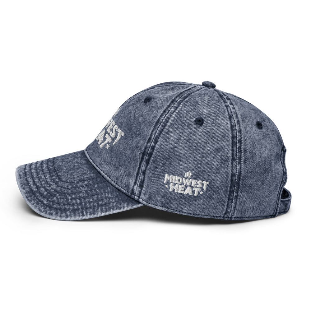 Midwest Heat - White Stitch Vintage Cotton Twill Cap