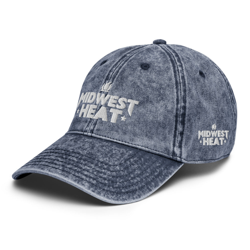 Midwest Heat - White Stitch Vintage Cotton Twill Cap