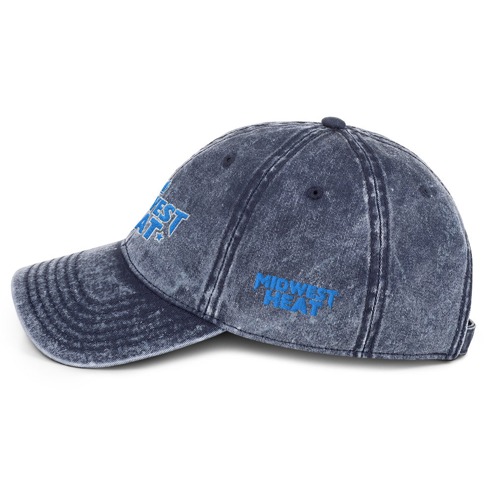 Midwest Heat - L Blue Berry Stitch Vintage Twill Cap