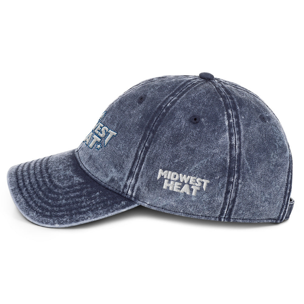 Midwest Heat Whit Blue Vintage Twill Cap