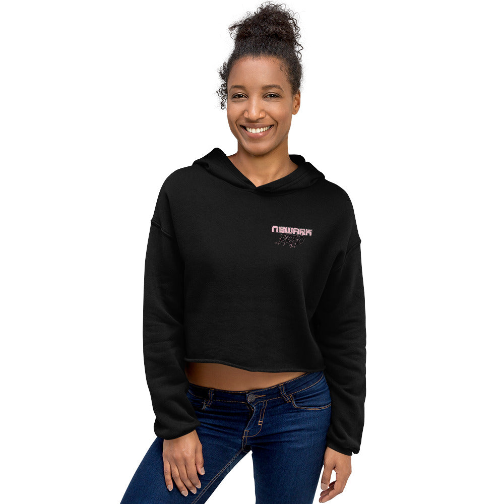 Newark Bred - Pink Scheme Crop Hoodie
