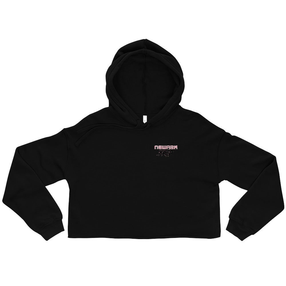 Newark Bred - Pink Scheme Crop Hoodie