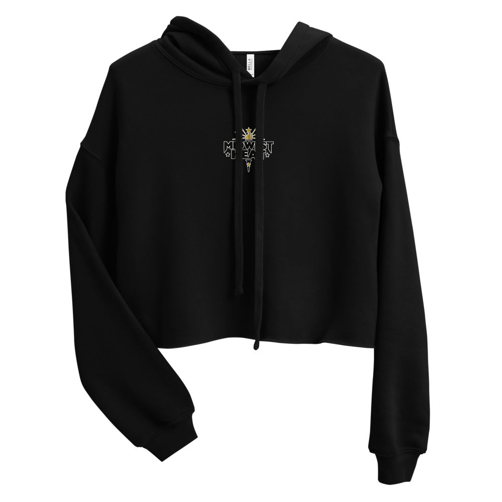 Midwest Heat - Black Gold Crop Hoodie