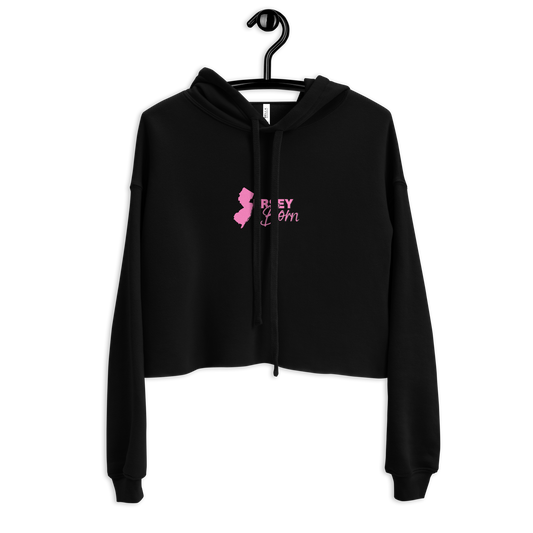 Jersey Born - Pink Scheme Crop Hoodie