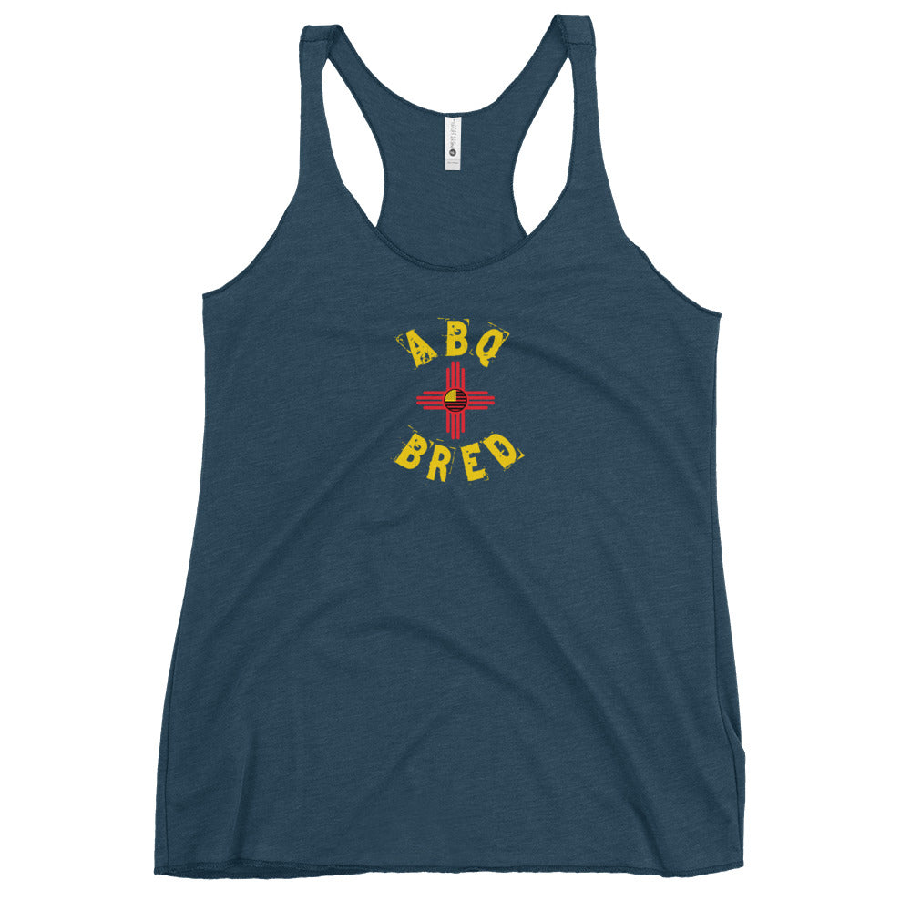 Albuquerque Bred - Yellow Red Lady Racerback Tank