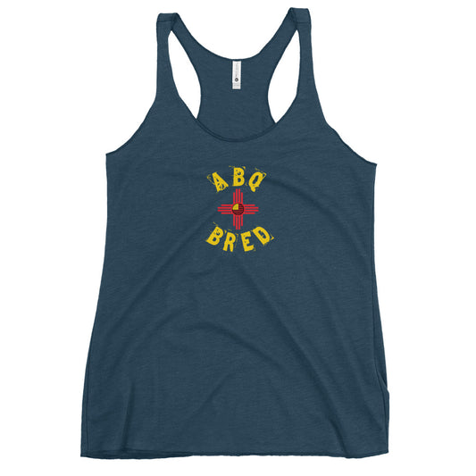 Albuquerque Bred - Yellow Red Lady Racerback Tank