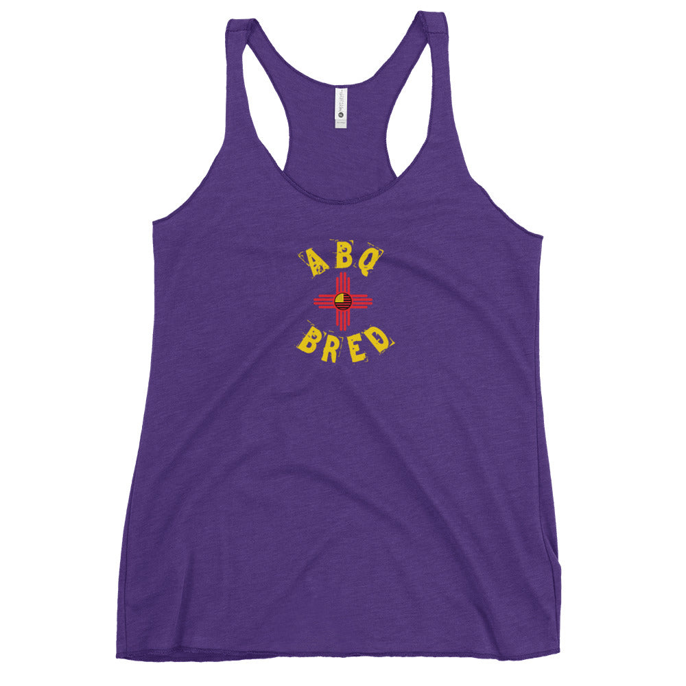 Albuquerque Bred - Yellow Red Lady Racerback Tank