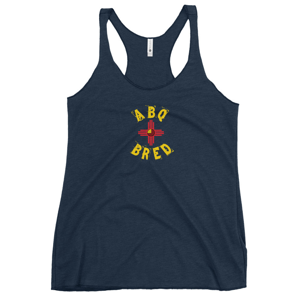 Albuquerque Bred - Yellow Red Lady Racerback Tank