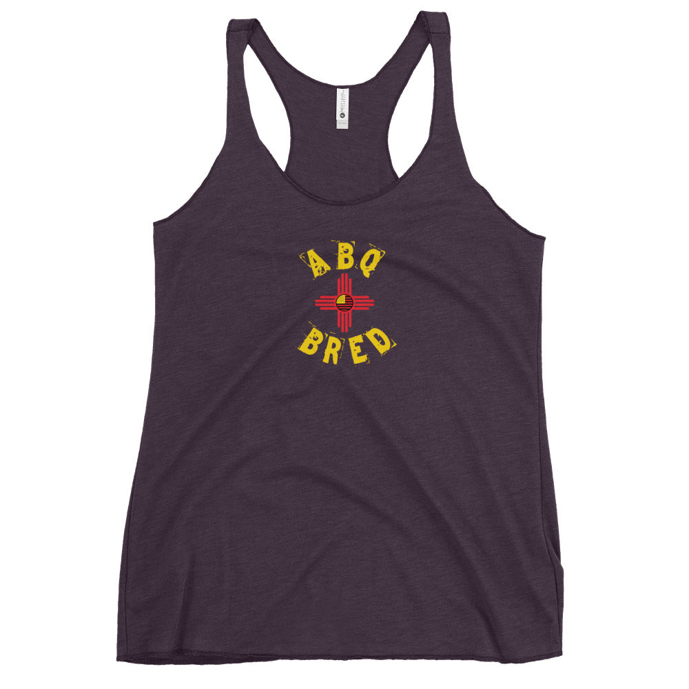 Albuquerque Bred - Yellow Red Lady Racerback Tank