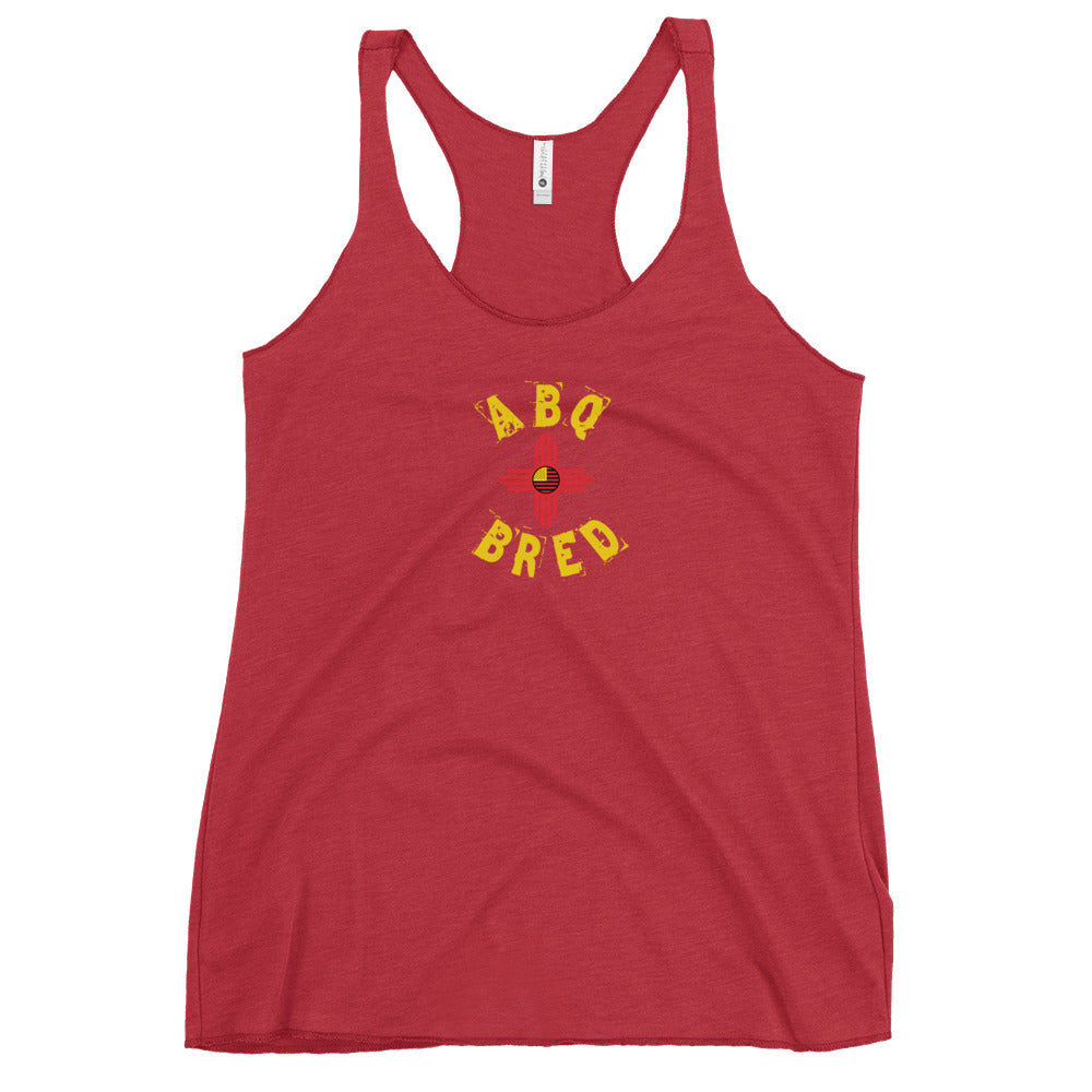 Albuquerque Bred - Yellow Red Lady Racerback Tank