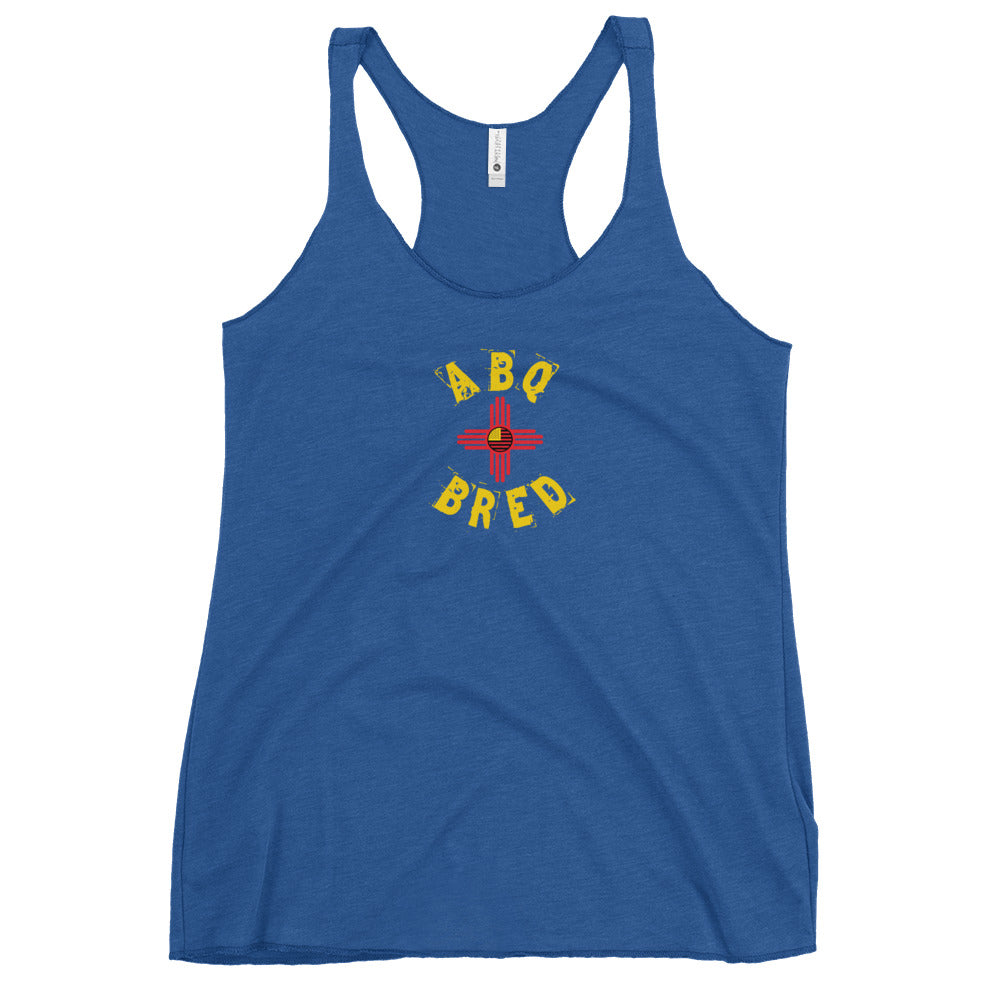 Albuquerque Bred - Yellow Red Lady Racerback Tank